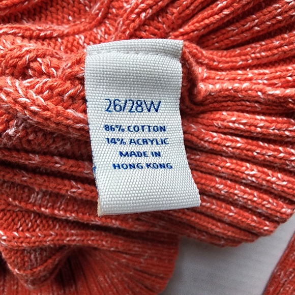 L. A. Blues Cotton Acrylic Orange Cable Knit Normcore Cabincore Sweater ♥️ - Picture 8 of 10